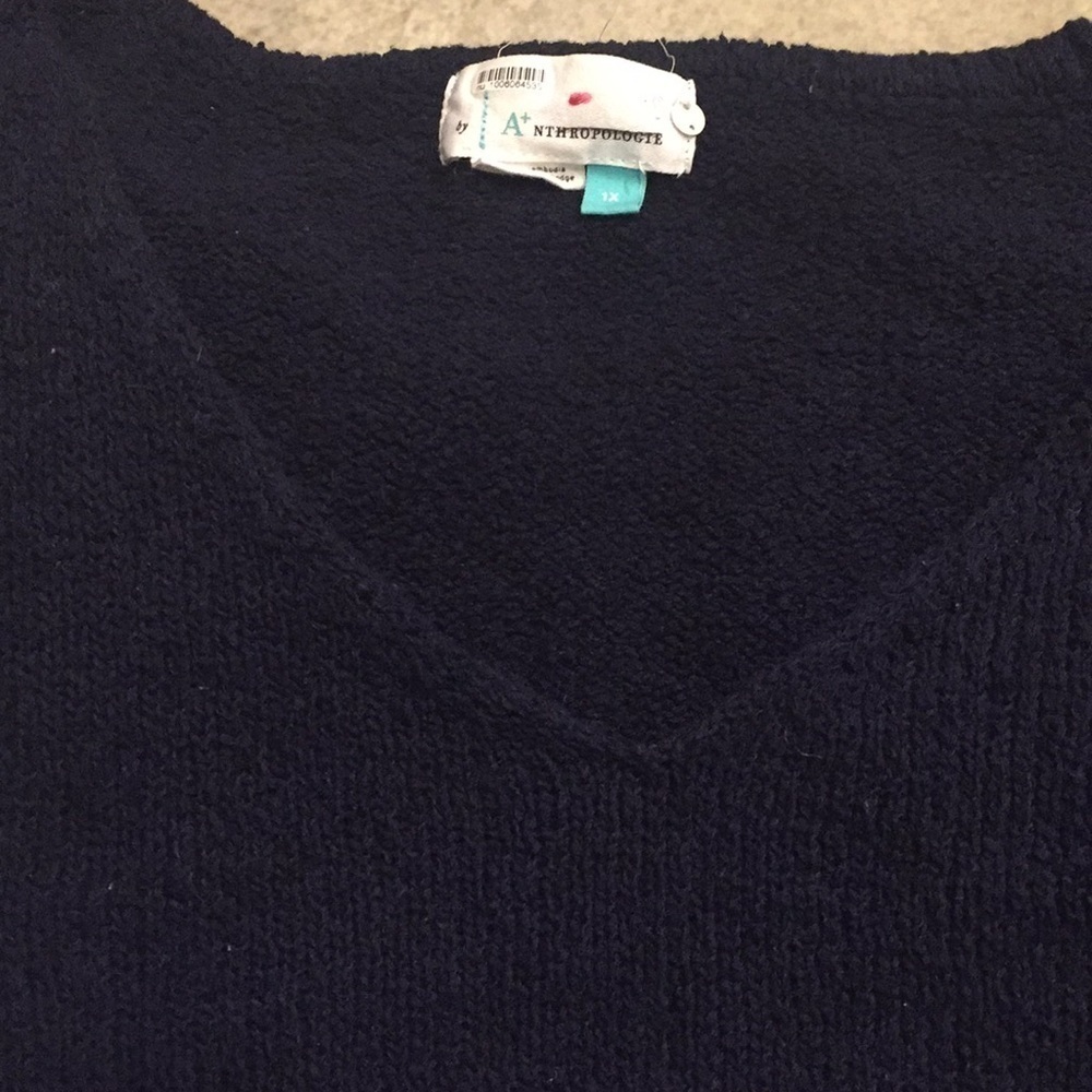 Anthropologie Valentina Navy Blue Short Sleeve Sweater - Picture 14 of 16